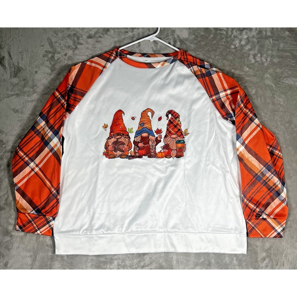 Happy fall y'all autumn gnomes sweatshirt‎ trio three womans 5XL long sleeve top